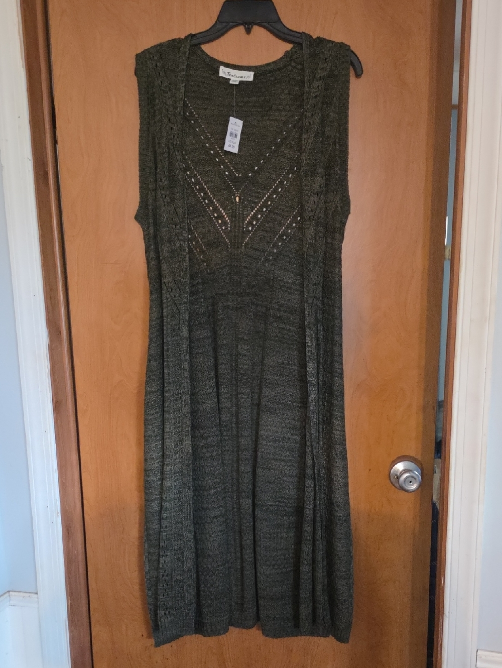 Tantrums Olive Green Crochet-Detail Maxi Dress